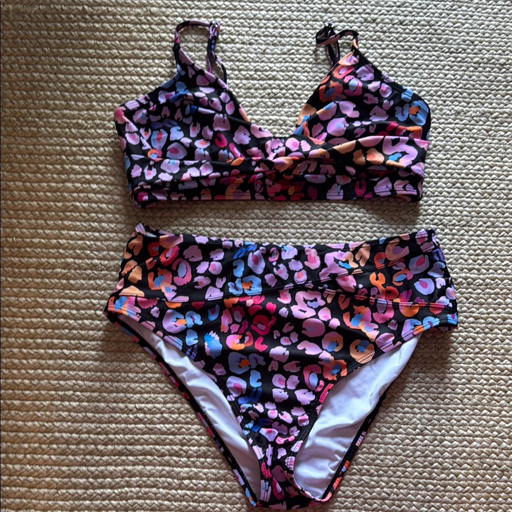 Colorful Leopard Print Bikini Set